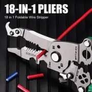18 In 1 Foldable Wire Stripper Crimper Cable Cutter Pliers Multifunctional
