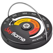 Magnetic Top Thermometer Wood Stove Temperature Meter with Large Dial, Fireplace