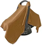 Baby Car Seat Cover Simple Solid Color Carseat Canopy Breathable Windproof Cotton Stroller Cover for Boys Girls