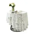Jacquard Floral Lace Tablecloths Hollow Out Sheer Table Cover Cloth Fabric