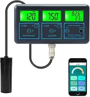 Smart Water Testing Meter, 7in1 Water Quality Tester with LCD Display, APP Smart Monitor, WiFi Connection, PH Analyzer for Swimming Pool, Hydroponics, Drinking Water, Aquariums