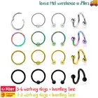 4PCS Rings Cartilage Helix Daith Tragus Earring Surgical Steel Lip Labret Hoop