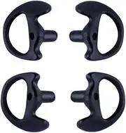 AIRSN Earmold Earbud Earplug for Motorola Kenwood Two-Way Radio Air Acoustic Coil Tube Audio Kits (Black, 2 Pair-Large)