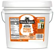 Natural, Crunchy Peanut Butter, 9Lb Bucket (Same as 9 Jars) - Lightly Salted, Un