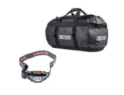 KINGS 80L Extra Large PVC Duffle Bag Camping Storage + Portable LED Head Torch