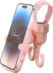 Stroller Phone Mount | Grocery Bag Stroller Hook,Cellphone Mount Holder for Bikes, 2-in-1 Shopping Cart Grocery Bag Hook