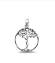 Sterling Silver Pendant Tree Of Life 20.4mm Oxidized