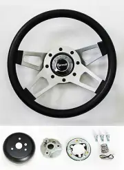 61-64 Barracuda Cuda Fury Belvedere Grant Black 4 Spoke Steering Wheel 13 1/2"