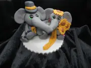 Elephant bride & groom / wedding anniversary cake topper