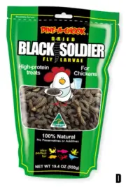Dried Black Soldier Fly Larvae Treats for Chickens / Poultry / Reptiles – 250g