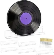RORPOIR 6pcs Clear Floating Vinyl Record Shelf Modern Wall Mount Display Holder for Albums Easy to Install Storage for Home Decor and Minimalist Aesthetic
