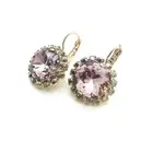 Earrings By Mariana Woman Faceted Pink and Gold Swarovski Crystals