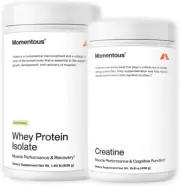 Momentous Creatine Monohydrate Powder & Essential Grass-Fed Whey Protein Powder