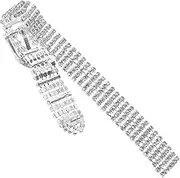 AUTSUPPL Rhinestone Chain Applique for Wedding Bridal Costume Decoration Rows of Sparkling Crystal DIY Accessories for Shoes Bags and More Silver Color