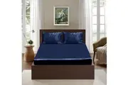 Ramesses Casablanca Premium Silken Touch Satin Fitted Sheet Combo Set Navy Blue