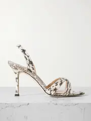 [Manolo Blahnik] Manolo Blahnik - Callasli 90 Elaphe Slingback Sandals - Snake print - IT40 IT 40 Animal print