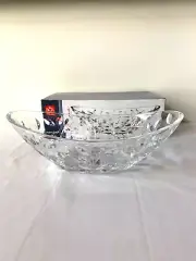 RCR Cristalleria Italiana LAUNUS Long Oval Ultraclear Crystal Glass Centerpiece