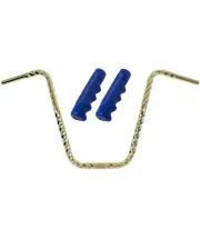 OG Lowrider Handlebar Dyno Square Twisted 16" 22.2mm Gold & Grips Lowrider 120mm