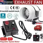 4/6/8 Inch Silent Extractor Fan Duct Hydroponic Inline Exhaust Vents Industrial