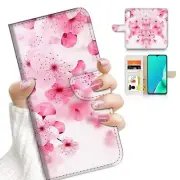 ( For Optus X Start 4 ) Wallet Flip Case Cover AJ23779 Cherry Bloom Flower