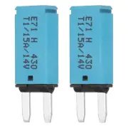 2 Pack 14V DC 15A Blue ATC/ATO Automatic Narrow Mini Resettable Fuse for Car