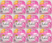 12 Boxes x 4 Razor Blades Cartridges Soleil Shimmer Cocoa Butter Soothing Strip