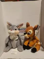 Disney Store Bambi, Thumper the Rabbit Mini Bean Bag Stuffed Plush 1990s Vintage