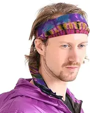 CHARM Tie Dye Hippie Headband - Mens Costume Head Scarf Rockstar Boho Bandana