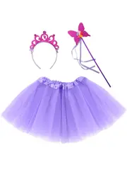 Sparkly Purple Girls Fairy Princess Tutu Costume Set