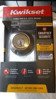 Satin Nickel Deadbolt Highest Security SmartKey Single Cylinder with Microban