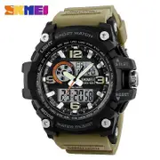 SKMEI 1283 Quartz Digital Watch Men Military Waterproof Sports Mens Watches Luxury Brand Reloj two Time Electronic Wristwatches 1283 khaki