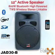 E-Lektron 12" JAD30-B 800W Bluetooth Linkable Powered Speaker Sound System PA