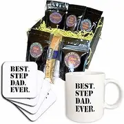 3dRose cgb_151491_1 Best Step Dad Ever Family and Relatives-Stepdad-Stepfather-Good for Fathers Day-Coffee Gift Basket, Multicolor