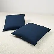 W3402700 Floor Cushion Cover, Meisenban Stylish, 100% Cotton, Scandinavian, Solid Color, Navy, Blue, Style Decor 21.7 x 23.2 inches (55 x 59 cm), Set of 2