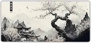 FACAICAI Mouse Pad, Large Desk Mat, Anime Gaming Keyboard Mat, Non-Slip Rubber Base, Big Extended Desk Protector for Home Office (Cherry Blossom, 30 x 80cm)