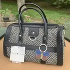 Vintage NEW Tommy Hilfiger Woman's Speedy Black White Hand Bag with Silver