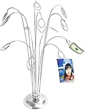 HOHIYA Photo Money Tree Holder Picture Stand Christmas Wedding Greeting Card Display Birthday Party Gift (Silver,Pack of 1)