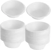 LOEFLIFA 100pcs Pulp Bowls for Soups and Salads Food Containers Capacity for Camping Takeaway Meals and Outdoor Events
