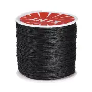 0.55mm Leather Sewing Waxed Thread, 116 Yards / 106m, Polyester Cord, Black