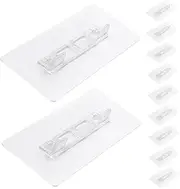 Kisangel 16pcs Adhesive Shelf Bracket Pegs No Drilling Plastic Shelf Pegs for Kitchen Cabinet Double Row Support Partition Pin