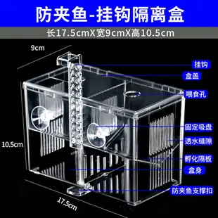 魚缸隔離盒 多功能繁殖箱 魚缸隔離盒孔雀魚繁殖盒斑馬小魚孵化器鳳尾幼魚懸浮壓克力產卵房『cyd8457』