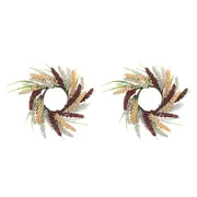 2x Candle Wreath Ring 30cm Plastic Sienna Table Centerpiece Home Decor Display