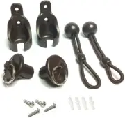 Replacement Shade Parts Bungee End Cap Kit Brown for Coolaroo Exterior Cordless