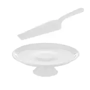 Society Home Macy Porcelain Cake Stand and Server Set White