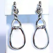 DAVID YURMAN NEW Silver 56mm Continuance Triple Drop Convertible Earrings