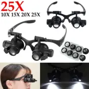 Magnifying Glass with LED Light 10X/15X/20X Headband Jeweler Eyewear Loupe