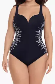 Miraclesuit EB1103 Labyrinth Temptress One-Piece Swimsuit Women's Size 8