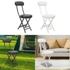 Padded Folding Stool Camping Folded Chair Furniture Portable Sturdy Seat Metal