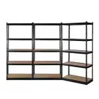 NNEDSZ 3x1.8M 5-Shelves Steel Warehouse Shelving Racking Garage Storage Rack Bla