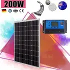 12V 200W Solar Panel Kit Mono Fixed Caravan Camping Battery Charging Controller